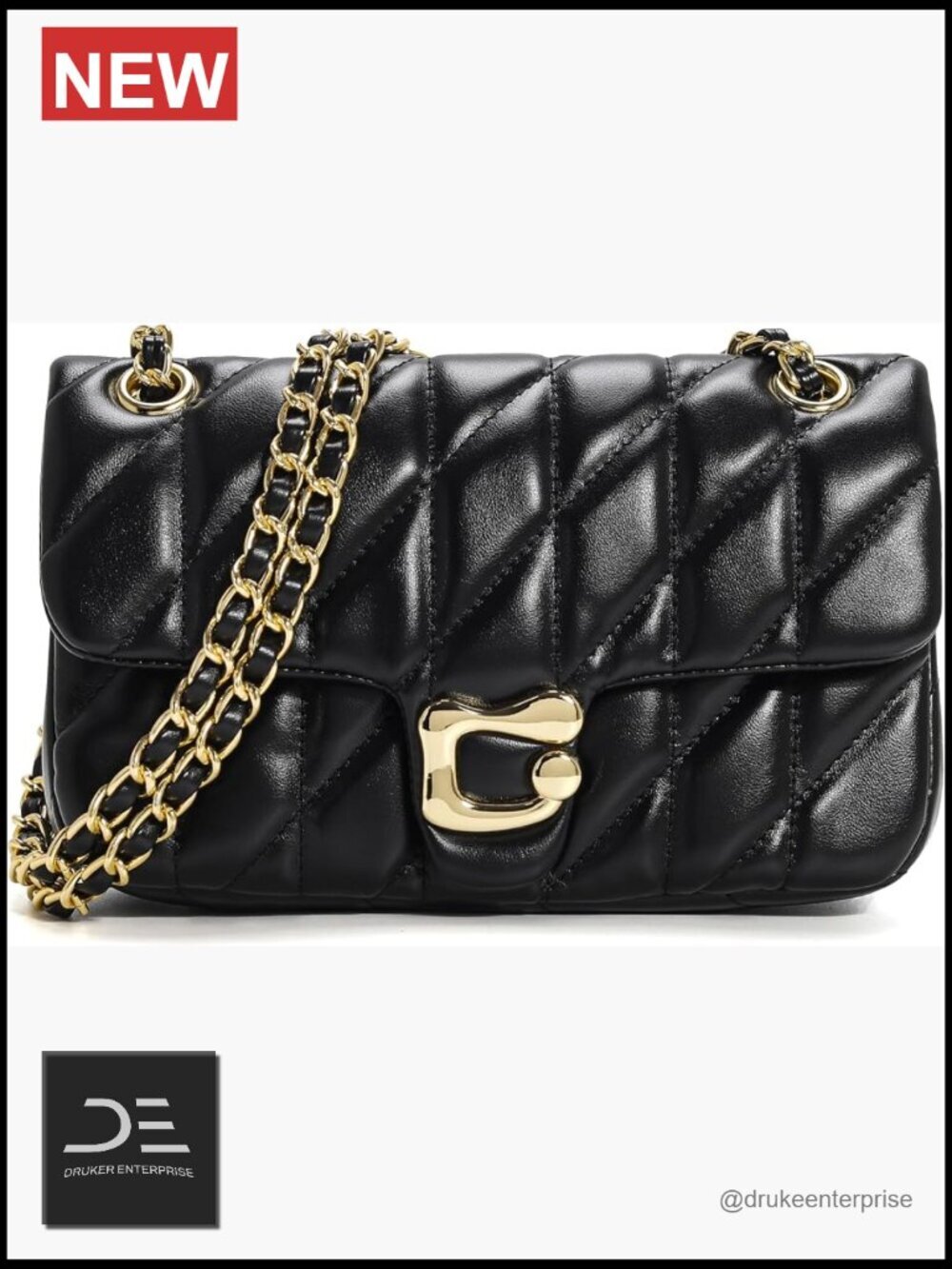 Vegan Leather Quilted Crossbody Bag Satchel Shoulder Purse Women Trendy